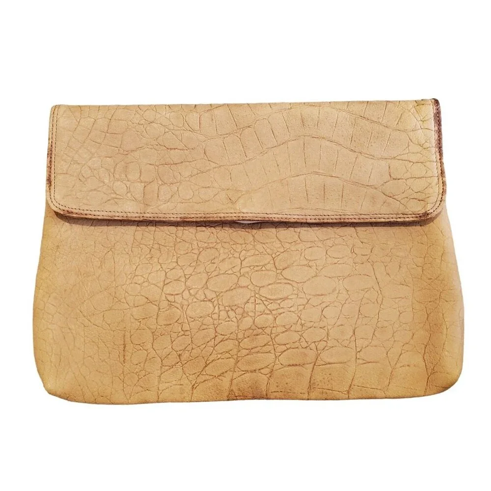VINTAGE Toni Leather Clutch Tan